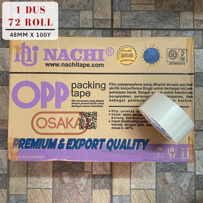 

✨Sale [1 Dus Isi 72Pcs] Lakban Nachi Bening 48Mm / 2 Inch X 100 Yard Limited