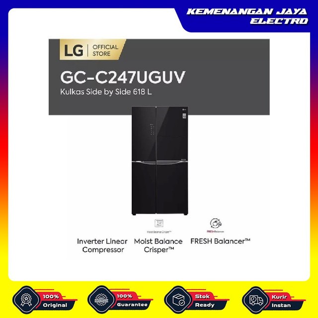 ✨Ready Lg Kulkas Side By Side [624 L] Gc-C247Uguv Berkualitas