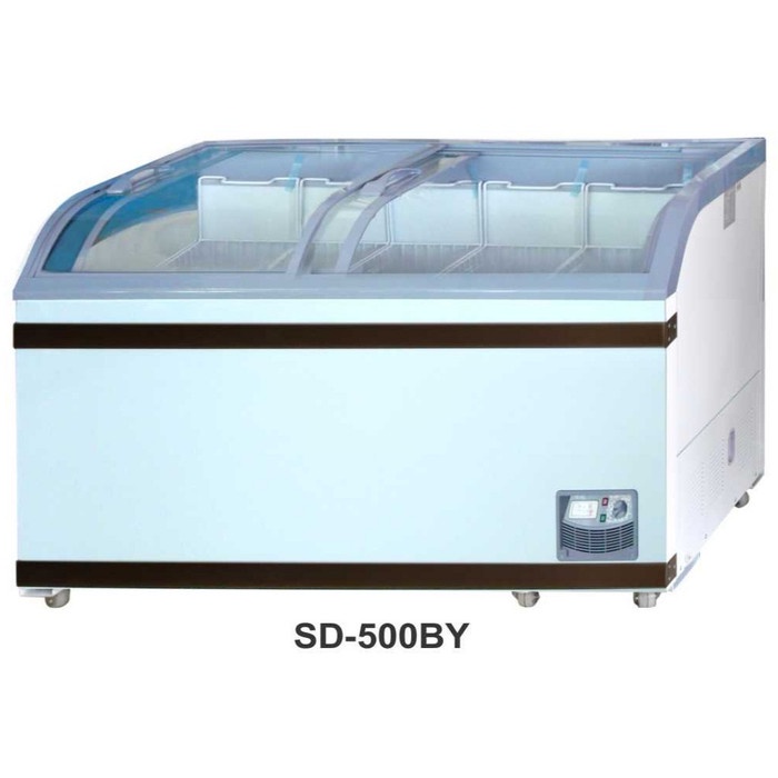 ✨Ready Gea - Sliding Curve Glass Freezer 500 Liter 400 Watt R134A Sd500By Terbatas