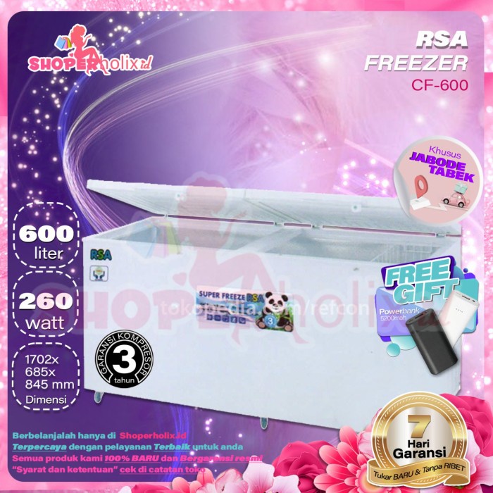 ✨Ready Chest Freezer Rsa Cf - 600 Freezer Box Daging Es Batu Gea Sansio Berkualitas