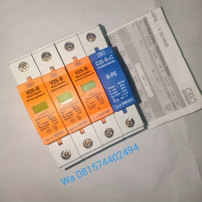 ✨Original Arrester Obo V25-B /3  N-Pe 4Pole 3Phase Original Diskon
