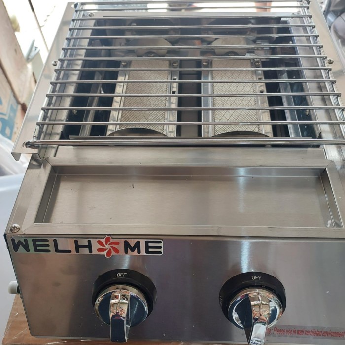 ✨New Ori Kompor Gas Pemanggang Sosis 2 Tungku Welhome Wkb-S02T Terbatas