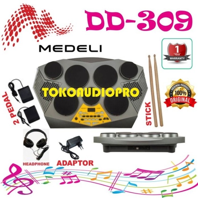 ✨New Drum Pad Medeli Medeli Dd309 Elektrik Drum Pad Medeli Dd-309 Diskon