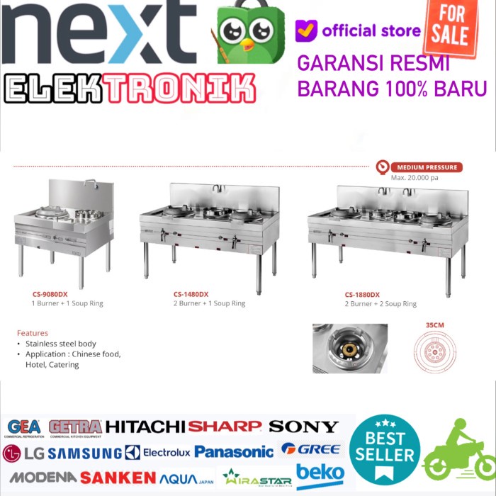 ✨New Ori Getra Cs-9080Dx Kompor Gas Kwali Garansi Resmi Cs9080Dx Limited