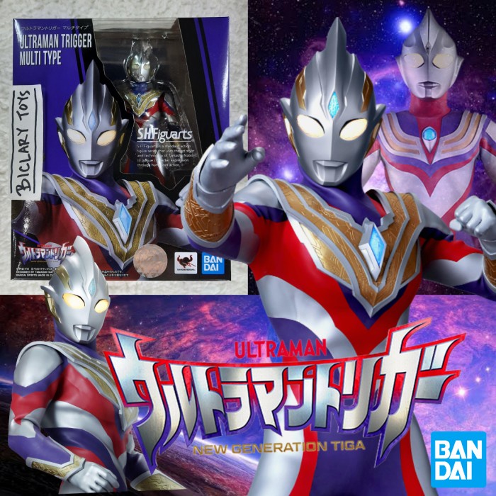 ✨Baru Shf Ultraman Trigger Multi Type Form Tiga Power Sky Bandai Ori Zero Z Terbaru