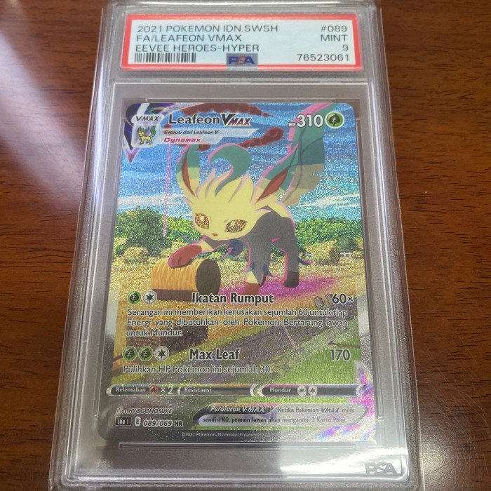 ✅Termurah Kartu Pokemon Tcg Id Indonesia Swsh S6A Leafeon Vmax Hr Aa Psa 9 Diskon