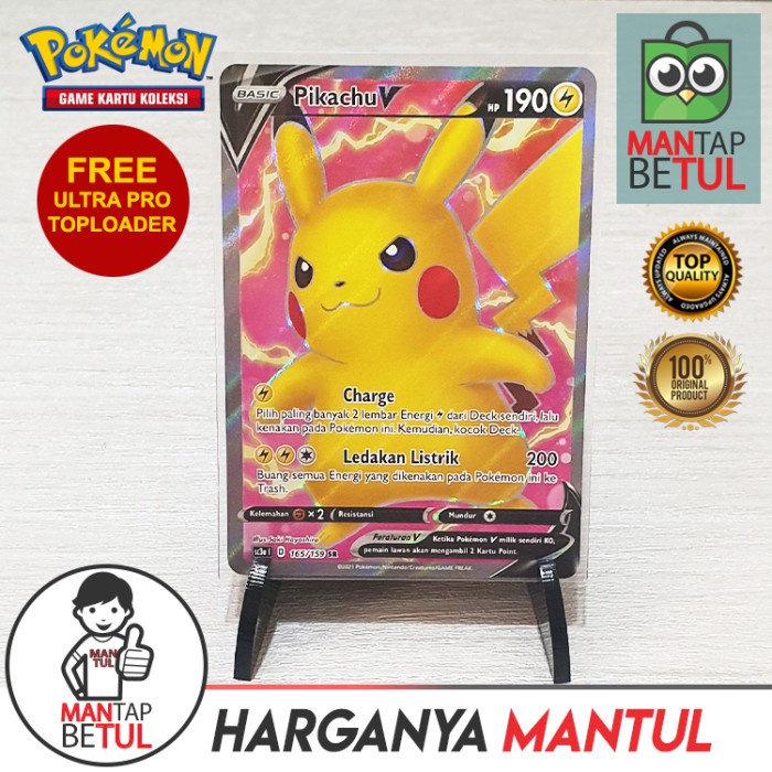 ✅Termurah Pikachu V Sr - Kartu Game Pokemon Tcg Indonesia Berkualitas