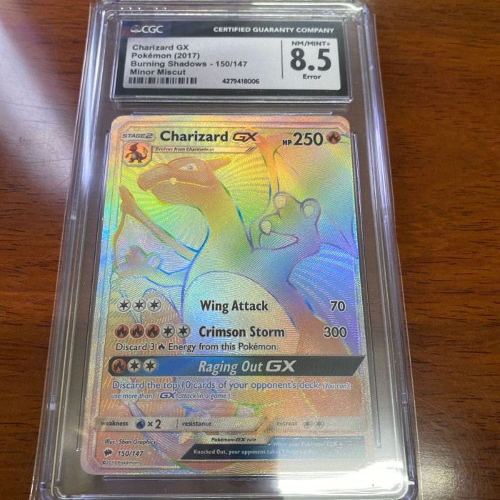 ✅Termurah Kartu Pokemon En Sm Burning Shadows Charizard Gx Hr Error Psa Cgc 8.5 Berkualitas