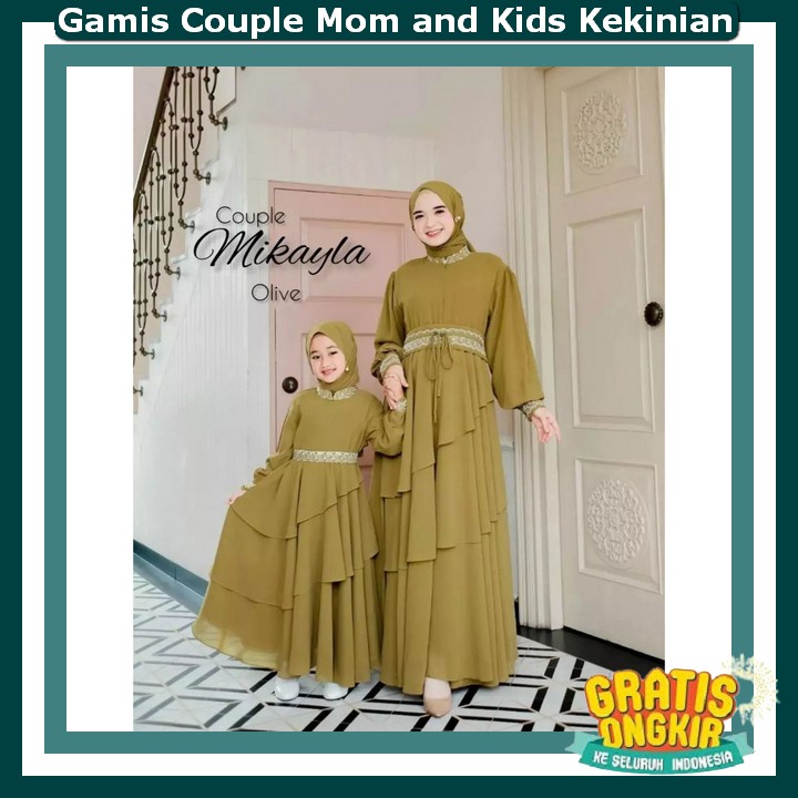 Gamis Cauple Ibu Anak Cewek Gamiz Kauple Mom And Kids Kekinian Muslim Couple Keluarga Terbaru 2023 B