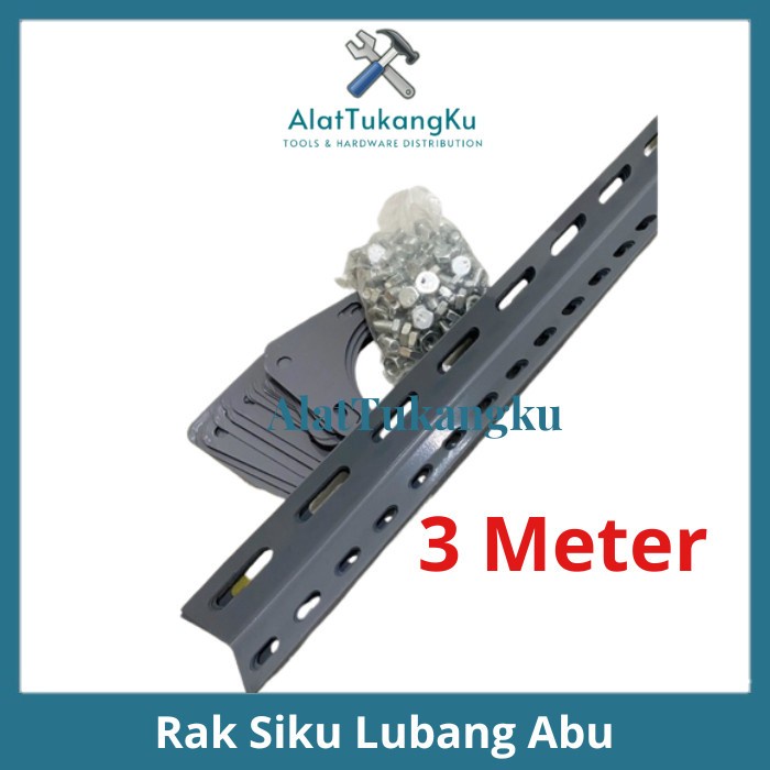 ] SIKU LUBANG BESI ABU/Besi siku lubang /Besi siku rak 4cm x 4cm 3 Meter