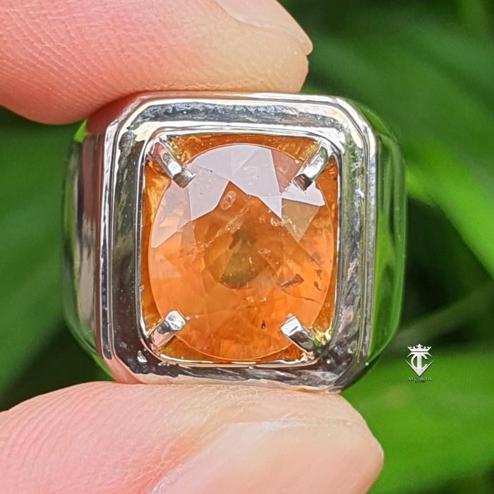 ✨Termurah Batu Permata Natural Orange Zircon Cambodia 8.79 Ct Nte Cgl Lab Memo Limited