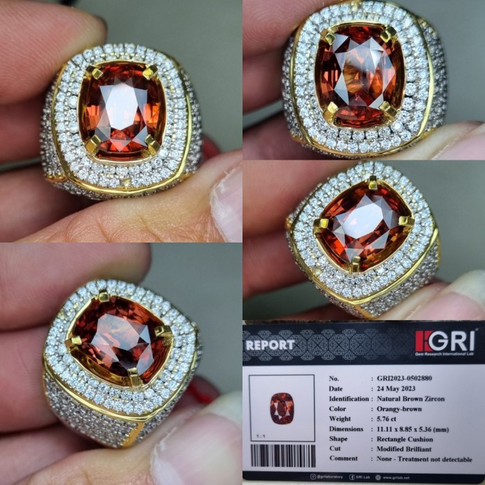 ✨Termurah Natural Brown Zircon 5.76Cts Memo Gri Limited