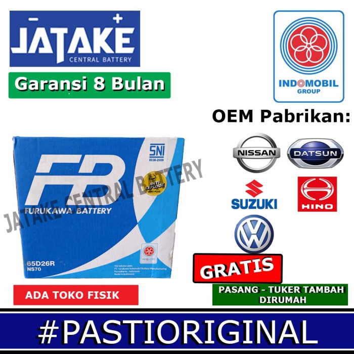 [Original] Aki Basah Ns70 Furukawa Fb Premium 12V 65Ah Berkualitas