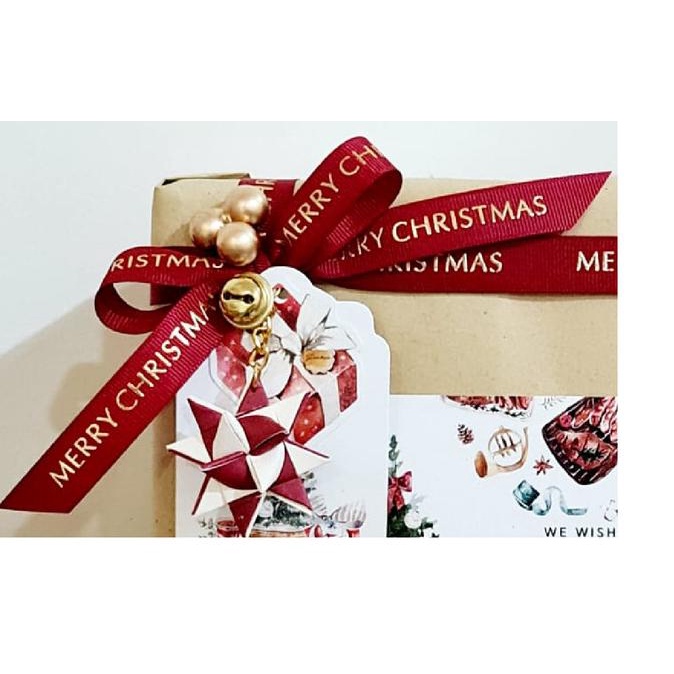 

@#@#@#] PGM253 Per Meter Pita Grossgrain Kado Natal 25 mm Christmas Xmas