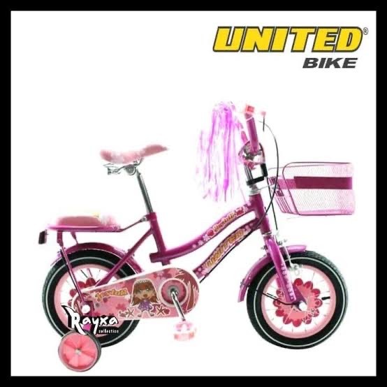 ✨Original Sepeda Anak Mini United Joyfull 12 Inch Cewek Keranjang Boncengan New Diskon