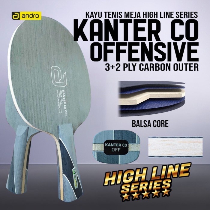 ✨Ori Kayu Bet Pingpong Tenis Meja Andro Kanter Co Off Carbon Balsa Fl Terbaru