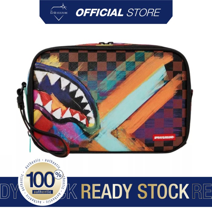 SPRAYGROUND SHARK IN PAINT TOILETRY / TAS PERALATAN MANDI ORIGINAL
