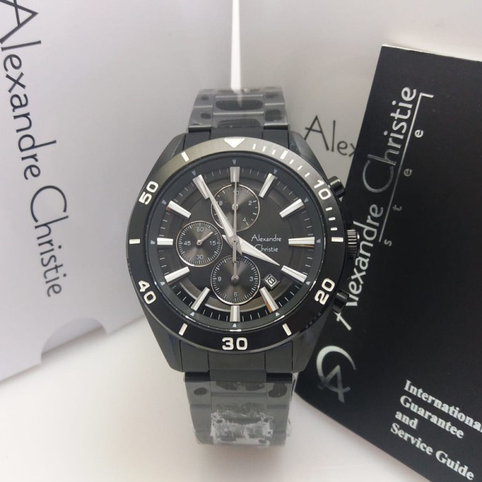 ✨Termurah Jam Tangan Pria Alexandre Christie Ac 6525 Ac6525 Full Black Original Diskon
