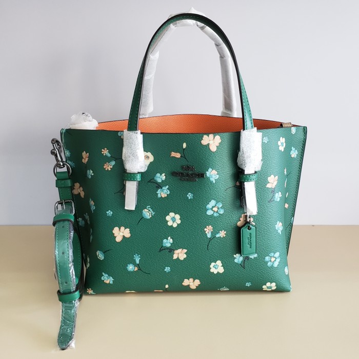 ✨New Coach C8613 Myst Flr Mollie Tote. Green Multi. 24-27X19X10Cm. Limited