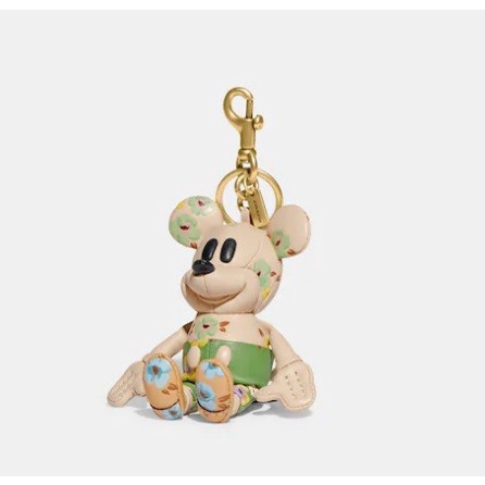 ✨New Coach X Disney Bag Charm Mickey Mouse Floral Print Terbatas