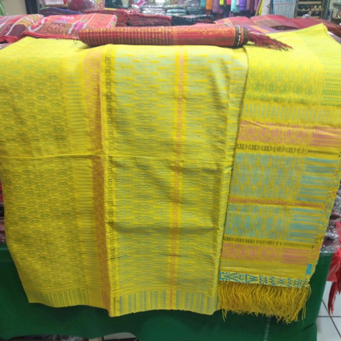 ✨New Songket Tarutung Motif Piala Warna Kuning Berkualitas