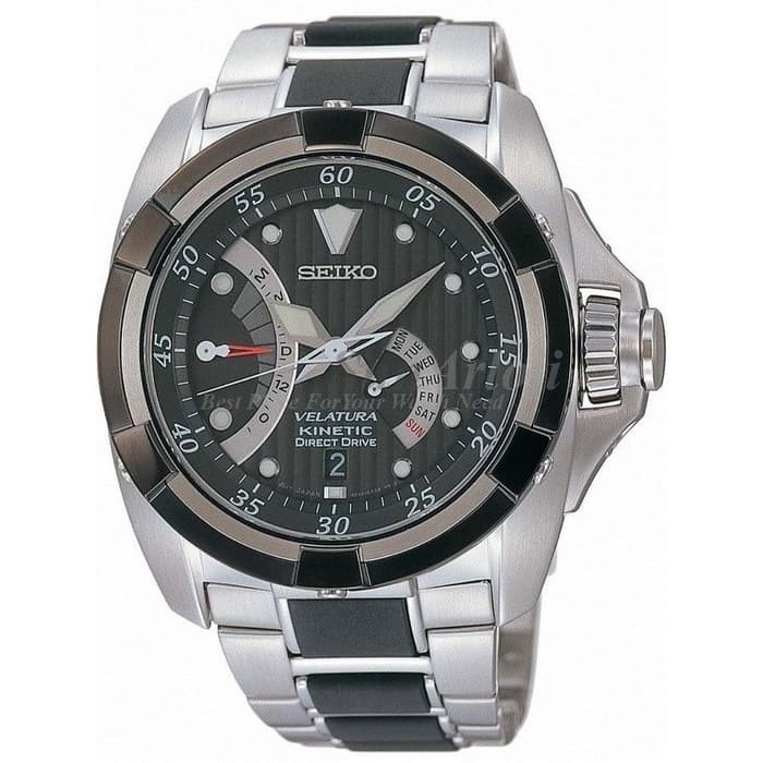 ✨Sale Seiko Velatura Srh005P1 Kinetic Direct Black Dial Stainless Steel Berkualitas
