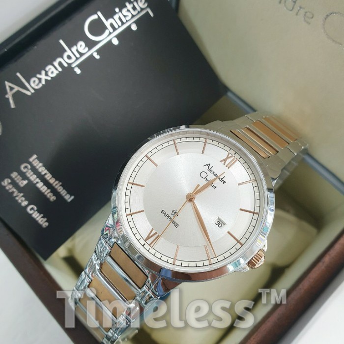 ✨Termurah Jam Tangan Pria Alexandre Christie Ac 8537 Md Silver Rosegold Sapphire Limited