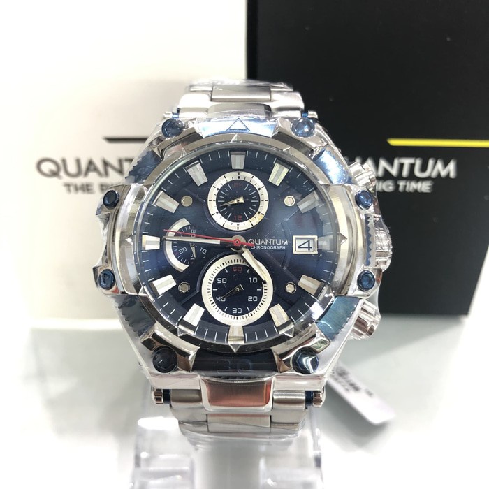 ✨Ready Jam Tangan Pria Quantum Hng715.390 Silver Blue Original Bergaransi Diskon