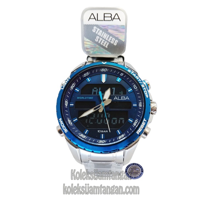 ✨Sale Jam Tangan Pria Alba Az4059X1 Digital Silver Biru Original Murah Terbaru
