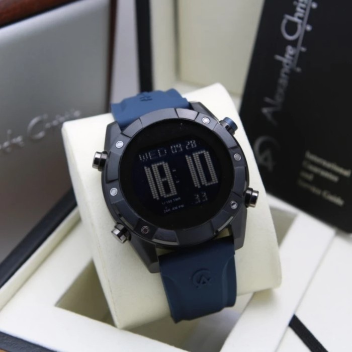 ✨Sale Alexandre Christie Ac 9372 Black Blue Ac9372 Pria OriginalRubber Terbatas