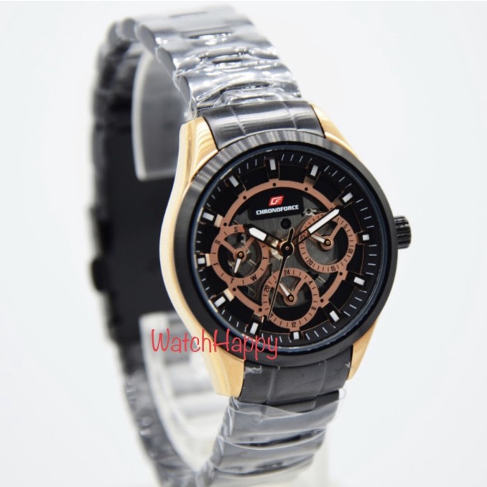 ✨Ready Watchhappy Chronoforce 5295 5295L Ladies Sport Black Rose 100Original Limited