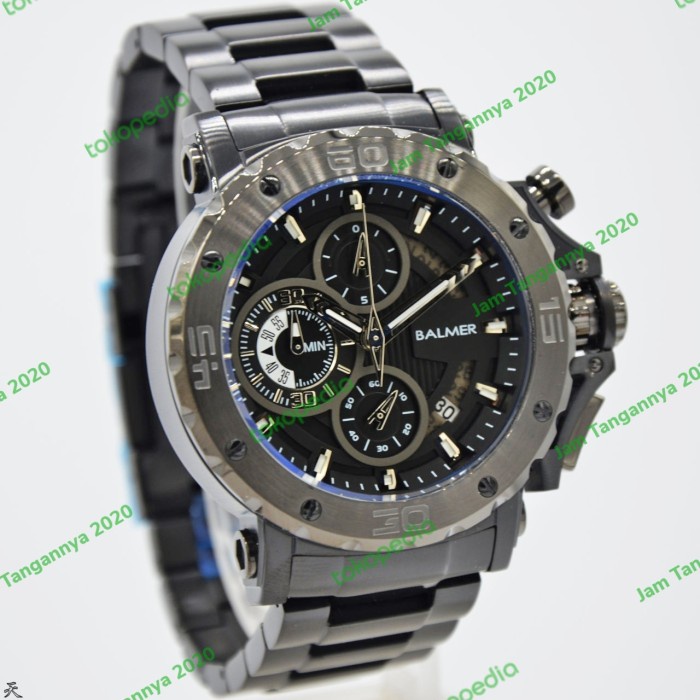 ✨Ready Jam Tangan Pria Original Balmer Sapphire Chronograph 7975 Black Terbatas