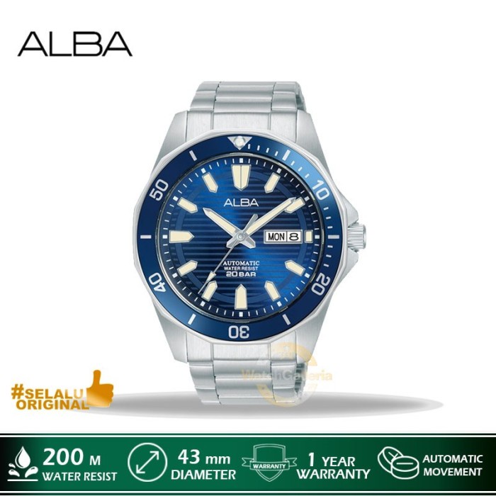 ✨Ready Jam Tangan Pria Alba Al4453X1 Al4453 Automatic Diver Original Resmi Berkualitas