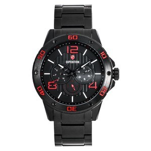 ✨Sale Jam Tangan Expedition E 6719 E6719 Pria Full Black List Red Original Diskon