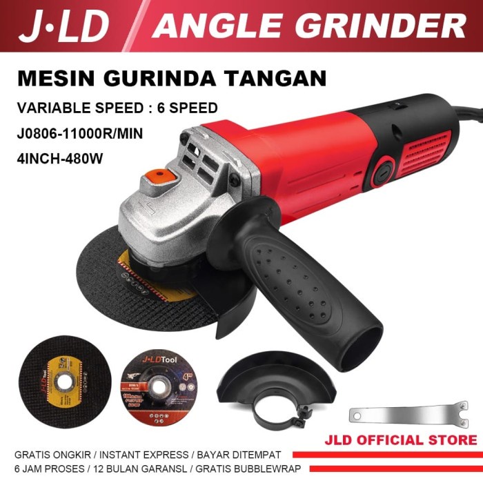 COD GERINDA LISTRIK JLD J0806 VARIABLE SPEED ANGLE GRINDER GURINDA