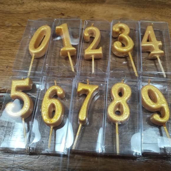 best produk] Lilin Ulang Tahun / Lilin Angka Emas kecil / Gold Number Candle 0-9