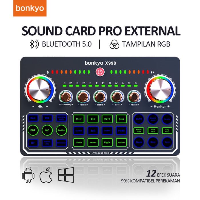 X998 soundcard live blutooth sound card anchor K song recording