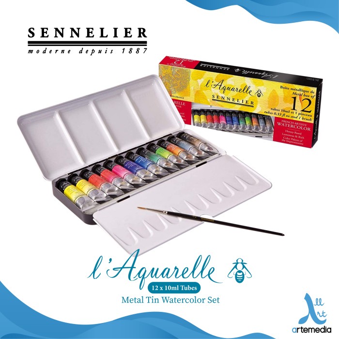 

Promo Cat Air Sennelier L Aquarelle 12X10Ml Tube Metal Tin Watercolor