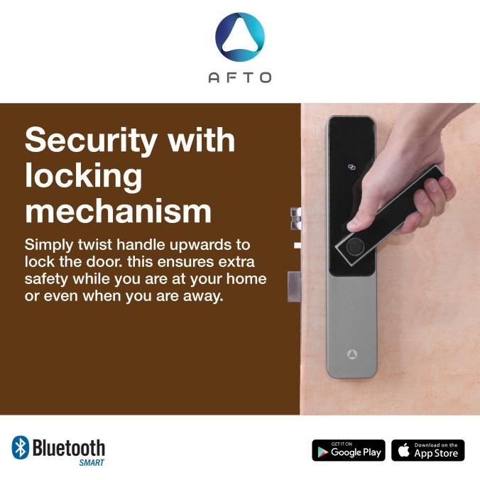Afto Smart Door Lock / Handle Kunci Pintu Akses Digital App Pin Rfid