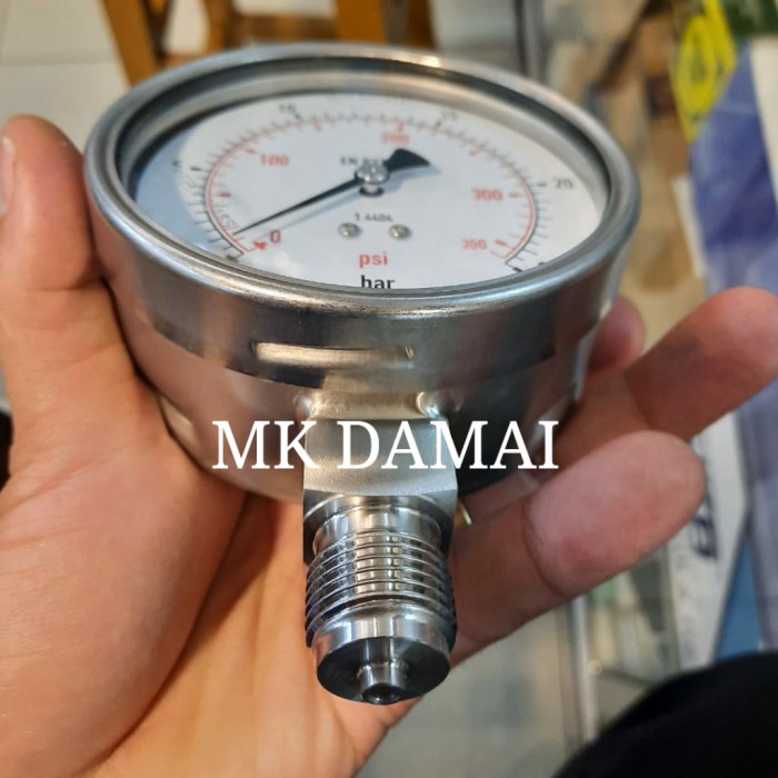 ✅Sale Pressure Gauge All Stainless Wika 25Bar / Pressure Gauge Raket Full Ss Terbatas