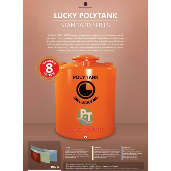 ✅Original Tangki Air Lucky Standard Ls 1500  Polytank  Toren Air  Tandon Air Diskon