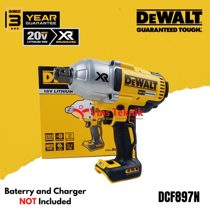 ✅Baru Cordless Impact Wrench 3/4Inch 20V Dewalt Dcf897N Dcf897 Xr Terbaru