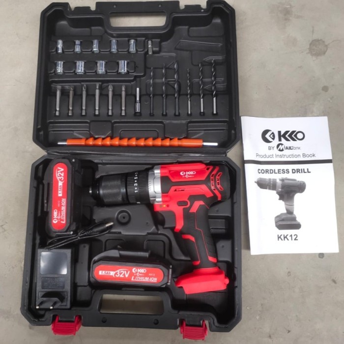 ✅Baru Mailtank Kk12 32V Lithium Elektrik Drill Bor Cordless Impact Drill Berkualitas