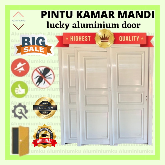 [New] Pintu Kamar Mandi/Pintu Utama/Pintu Kamar Aluminium 70Cm X2M Urat Kayu Terbaru