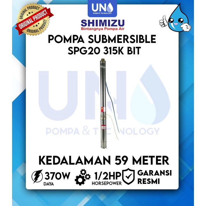 [New] Shimizu Submersible Pump 3 Spg20 315K 1/2 Hp Terbatas