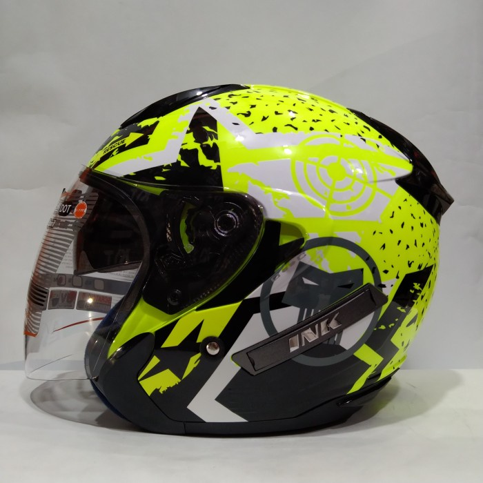 ✨Termurah Helm Ink Metro 2 Super Fluo #3 Yellow Fluo Helm Half Face Berkualitas