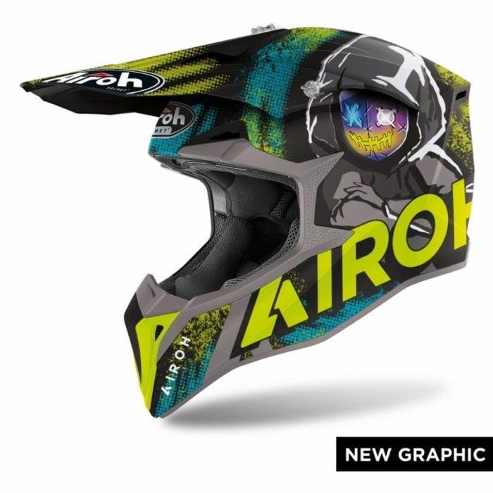 ✨Termurah Airoh Wraap Alien Yellow Green Matt 2022 Helm Motorcross  Helm Trail Diskon