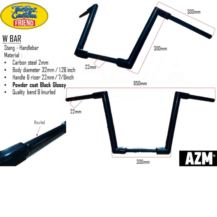 ✨Termurah Stang Custom Stang Motor Stang Benelli Stang Re Stang Chopper W Bar Limited