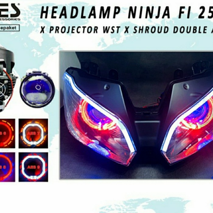 ✨Sale Projector Projie Biled Aes Wst Motor Ninja 250 Fi Paket Headlamp Terbatas