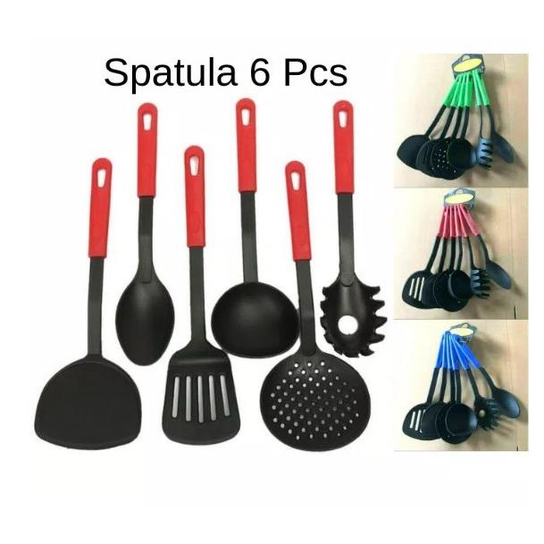 ------] Spatula Set 6 Susuk Plastik Spatula Silikon Tahan Panas BISA GOSEND